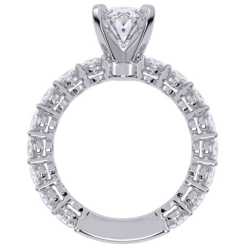 Oval Lab Grown 5ctw. Diamond With Vertical Oval Engagment Ring in 14k White Gold image number null